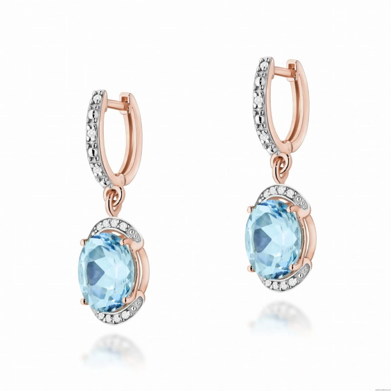 Kolczyki K0150 Topaz 2 x 3,00ct różowe złoto