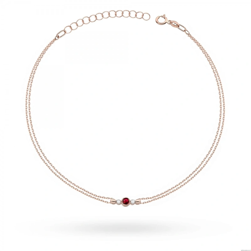 Bransoletka B005 Rubin 0,15ct różowe złoto