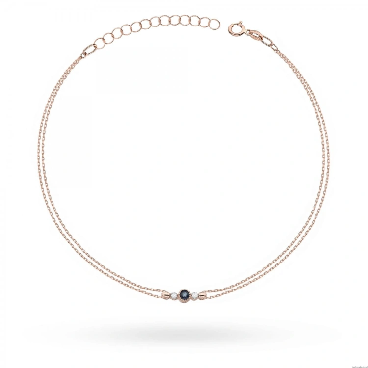 Bransoletka B005 Szafir 0,15ct różowe złoto