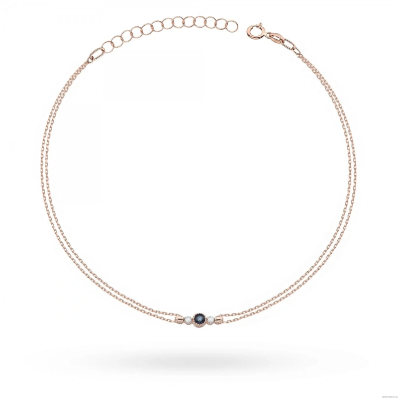 Bransoletka B005 Szafir 0,15ct różowe złoto