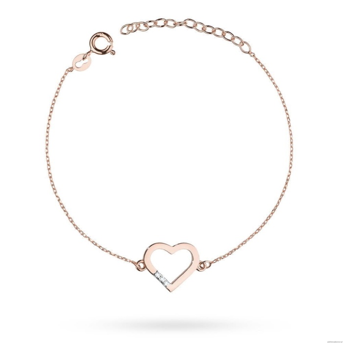 Bransoletka B008 z diamentami różowe złoto