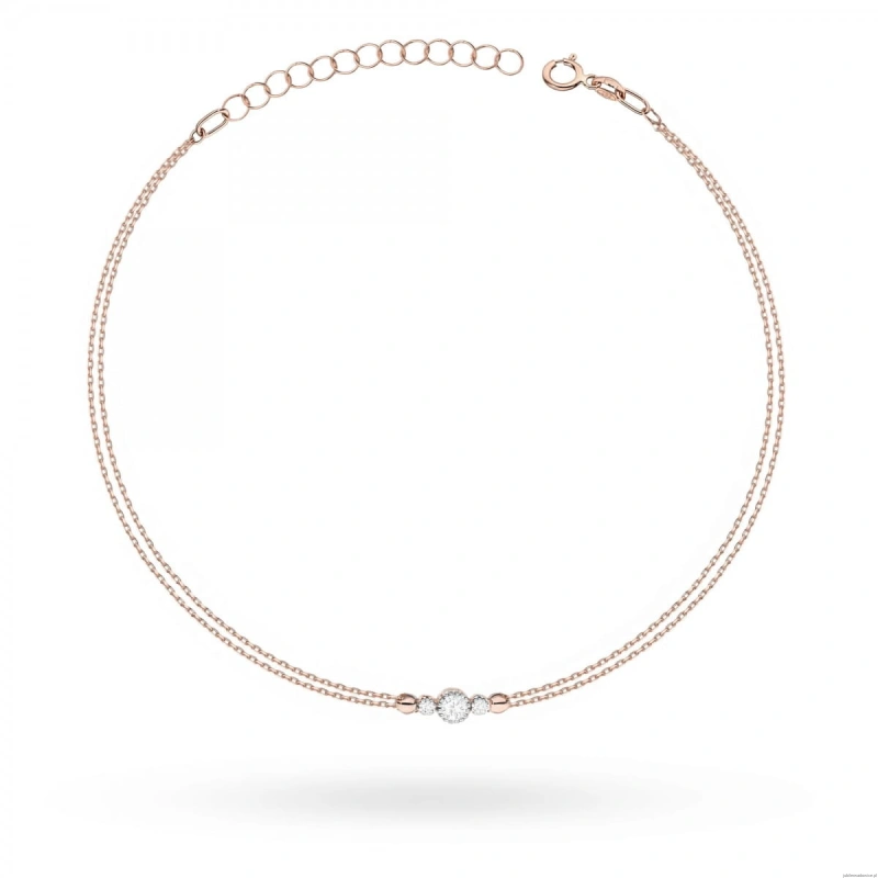 Bransoletka B003 Diament 0,10ct różowe złoto