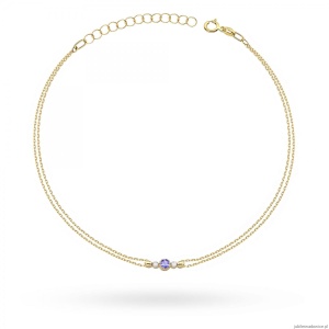 Bransoletka B005 Tanzanit 0,15ct żółte złoto