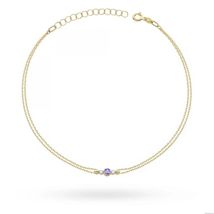 Bransoletka B005 Tanzanit 0,15ct żółte złoto
