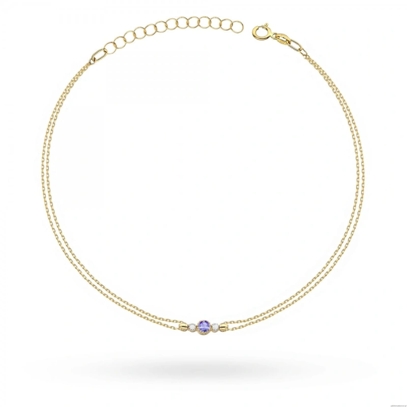 Bransoletka B005 Tanzanit 0,15ct żółte złoto