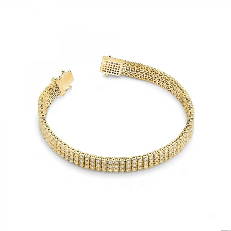 Bransoletka B0035 z diamentami żółte złoto