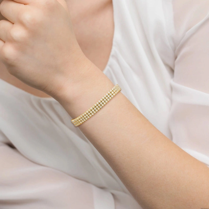 Bransoletka B0035 z diamentami żółte złoto