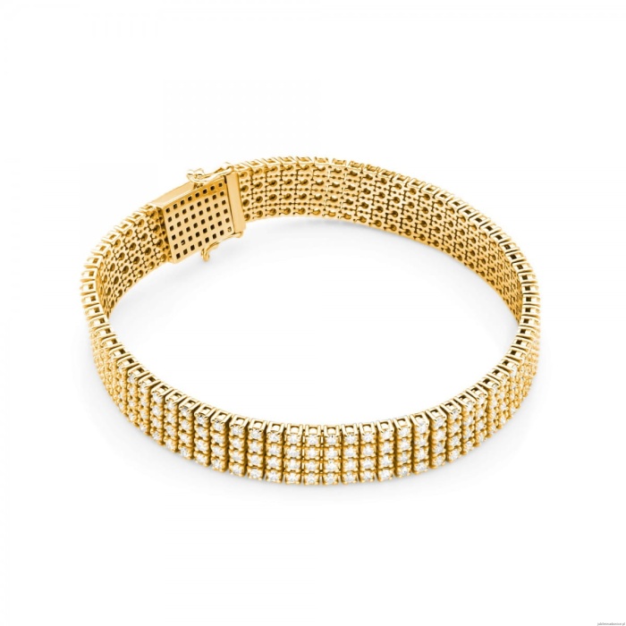 Bransoletka B0036 z diamentami żółte złoto