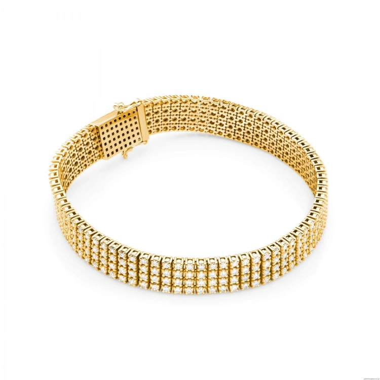 Bransoletka B0036 z diamentami żółte złoto