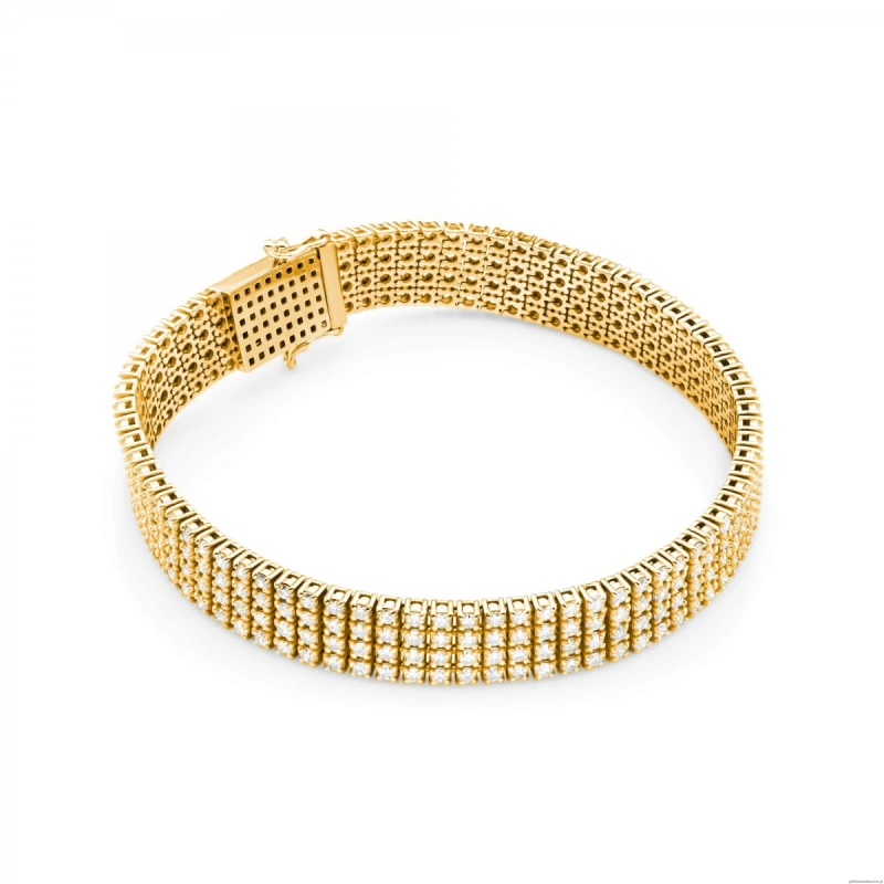 Bransoletka B0036 z diamentami żółte złoto