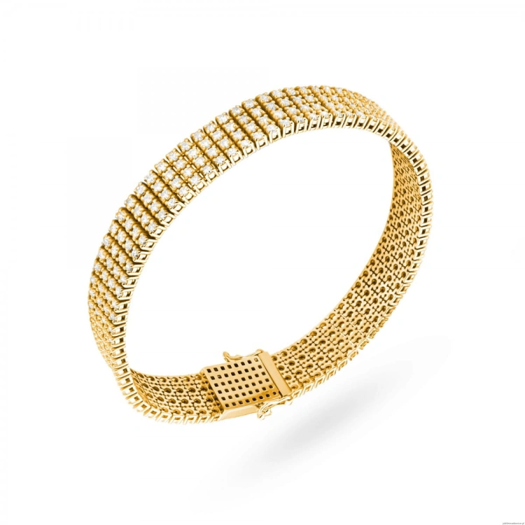 Bransoletka B0036 z diamentami żółte złoto
