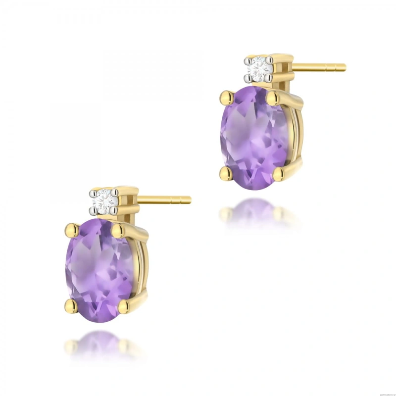 Kolczyki K0001 Ametyst 2 x 0,40ct żółte złoto