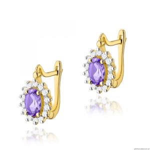 Kolczyki K0182 Ametyst 2 x 0,40ct żółte złoto