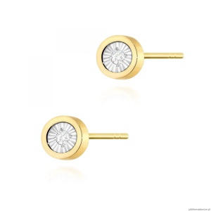 Kolczyki K0081 Diament 2 x 0,08ct żółte złoto