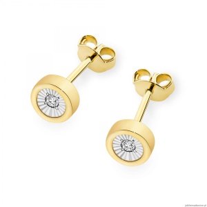 Kolczyki K0081 Diament 2 x 0,08ct żółte złoto