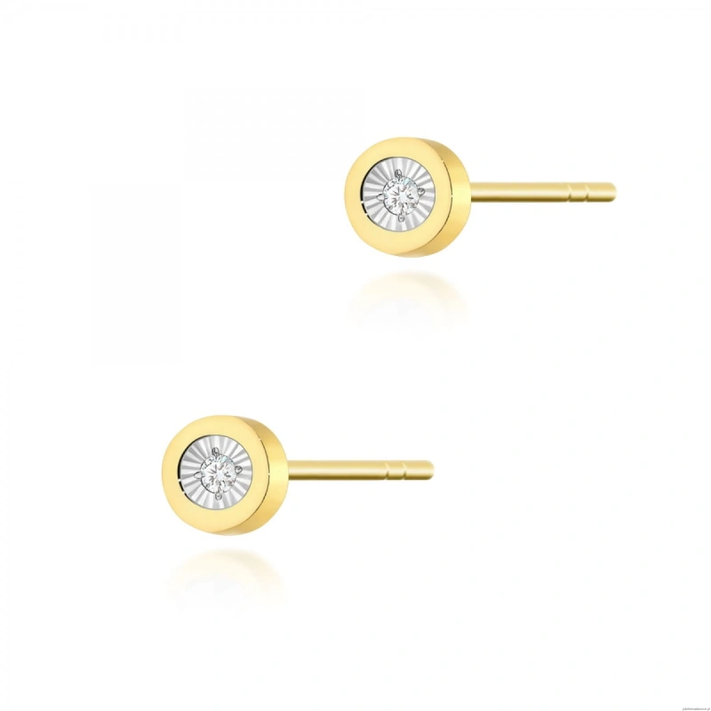 Kolczyki K0071 Diament 2 x 0,0145ct żółte złoto