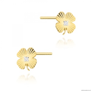 Kolczyki K0073 Diament 2 x 0,005ct żółte złoto