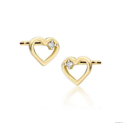 Kolczyki K0079 Diament 2 x 0,005ct żółte złoto