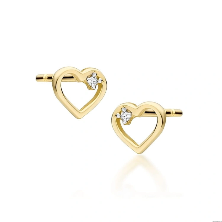 Kolczyki K0079 Diament 2 x 0,005ct żółte złoto