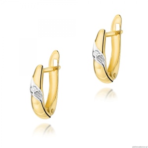 Kolczyki K0012 Diament 2 x 0,02ct żółte złoto