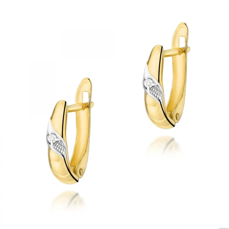 Kolczyki K0012 Diament 2 x 0,02ct żółte złoto
