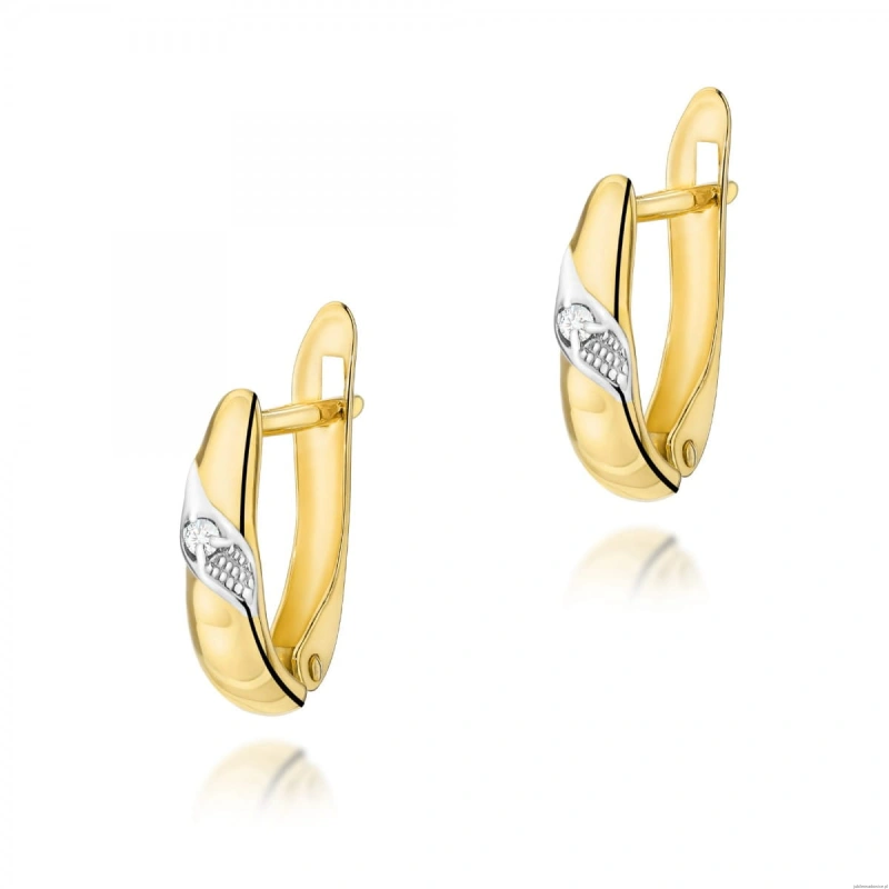 Kolczyki K0012 Diament 2 x 0,02ct żółte złoto