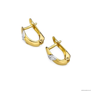 Kolczyki K0012 Diament 2 x 0,02ct żółte złoto