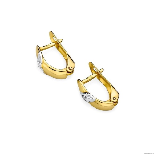 Kolczyki K0012 Diament 2 x 0,02ct żółte złoto