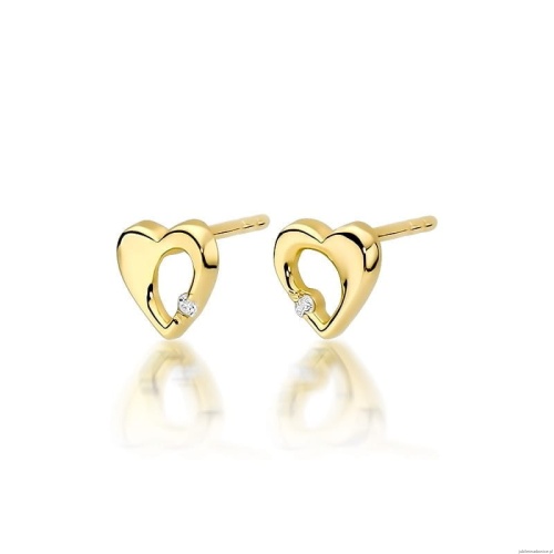 Kolczyki K0020 Diament 2 x 0,0086ct żółte złoto