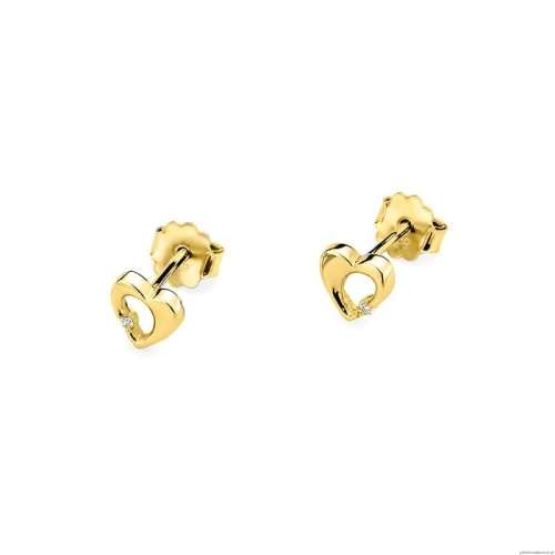 Kolczyki K0020 Diament 2 x 0,0086ct żółte złoto