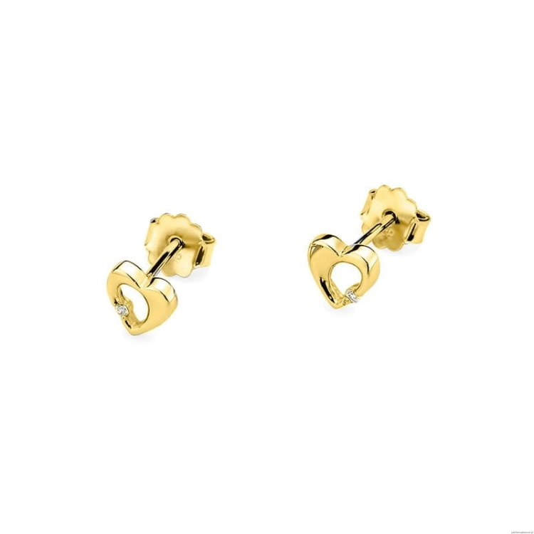 Kolczyki K0020 Diament 2 x 0,0086ct żółte złoto