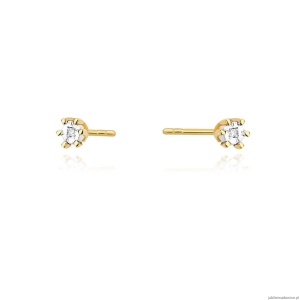 Kolczyki K0031 Diament 2 x 0,0086ct żółte złoto