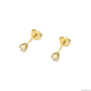 Kolczyki K0031 Diament 2 x 0,0086ct żółte złoto