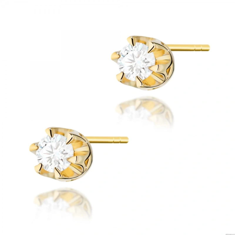 Kolczyki K0032 Diament 2 x 0,08ct żółte złoto
