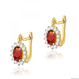 Kolczyki K0182 Granat 2 x 0,50ct żółte złoto