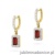Kolczyki K0422 Granat 2 x 0,70ct żółte złoto
