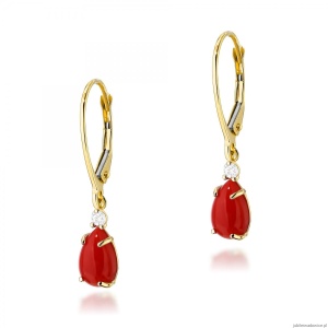 Kolczyki KO570 Koral 2 x 0,65ct żółte złoto