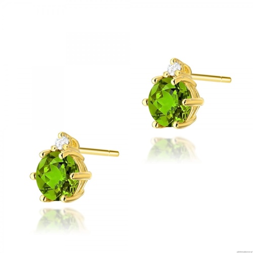 Kolczyki K0076 Oliwin 2 x 0,60ct żółte złoto