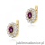 Kolczyki K0354 Rodolit 2 x 0,50ct żółte złoto