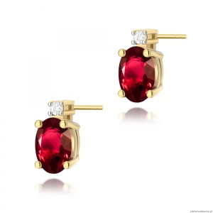 Kolczyki K0001 Rubin 2 x 0,60ct żółte złoto