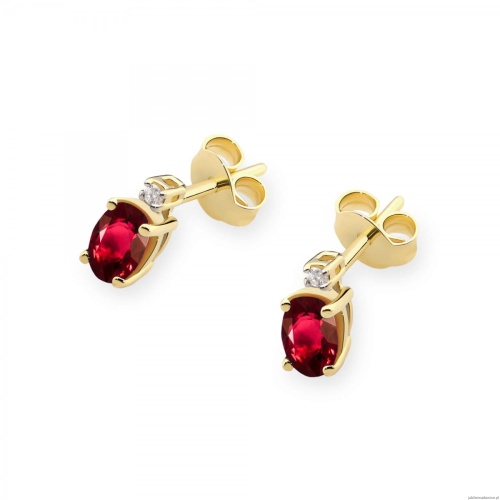 Kolczyki K0001 Rubin 2 x 0,60ct żółte złoto