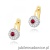 Kolczyki K0284 Rubin 2 x 0,15ct żółte złoto