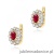 Kolczyki K0354 Rubin 2 x 0,60ct żółte złoto