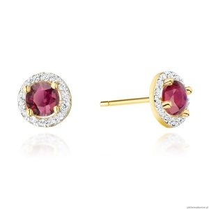 Kolczyki K0509 Rubin 2 x 0,60ct żółte złoto
