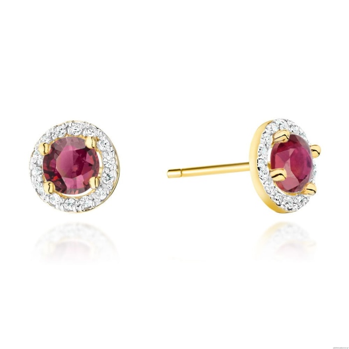 Kolczyki K0509 Rubin 2 x 0,60ct żółte złoto