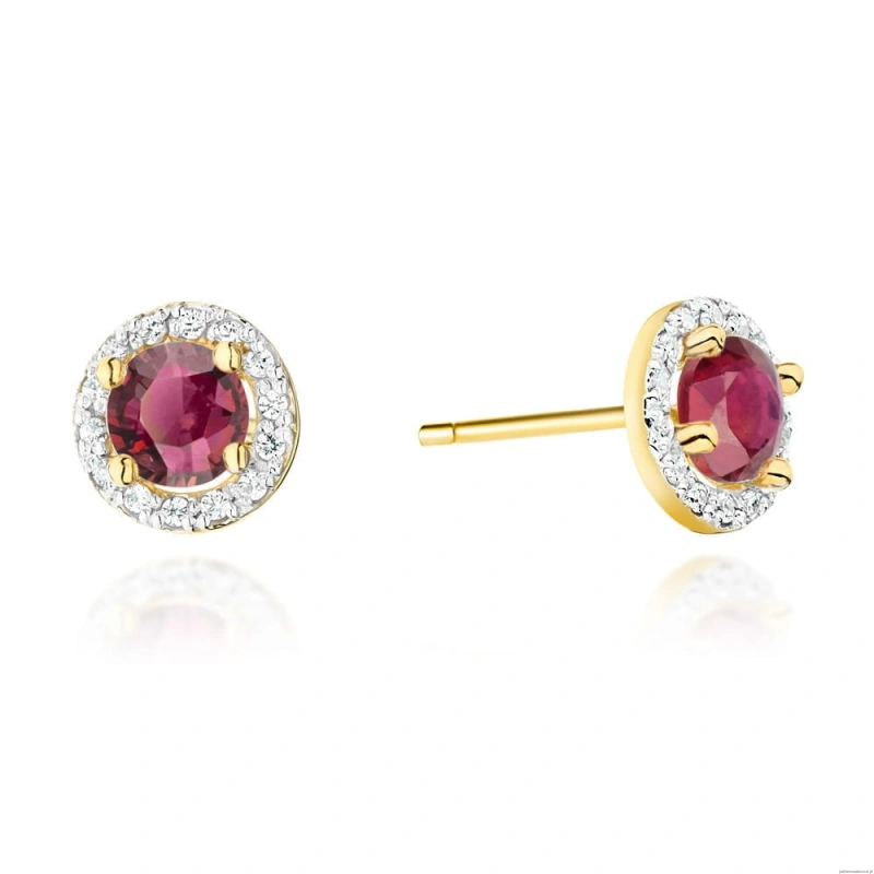 Kolczyki K0509 Rubin 2 x 0,60ct żółte złoto