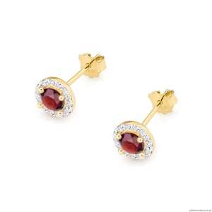 Kolczyki K0509 Rubin 2 x 0,60ct żółte złoto