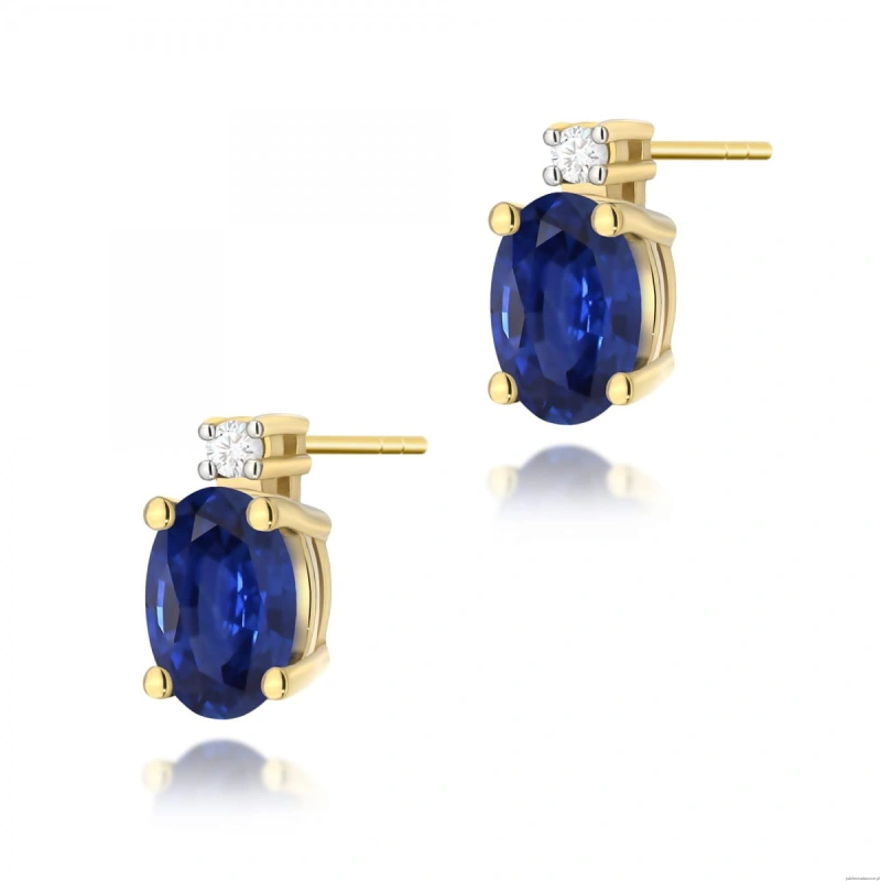 Kolczyki K0001 Szafir 2 x 0,70ct żółte złoto