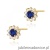 Kolczyki K0185 Szafir 2 x 0,15ct żółte złoto