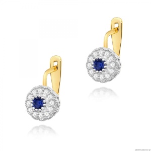 Kolczyki K0284 Szafir 2 x 0,15ct żółte złoto